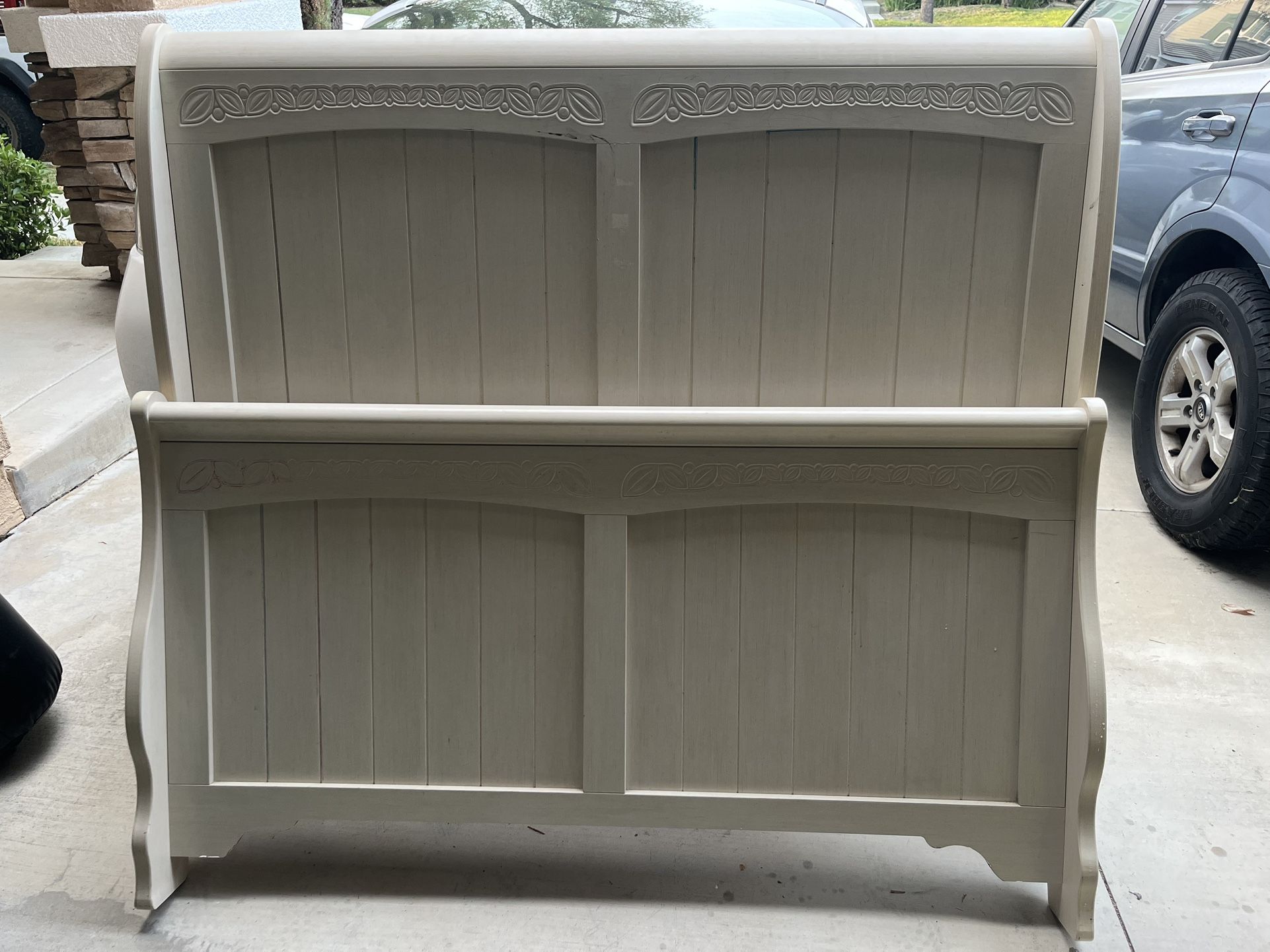 White Full Sized Bed Frame (headboard/footboard) Included.