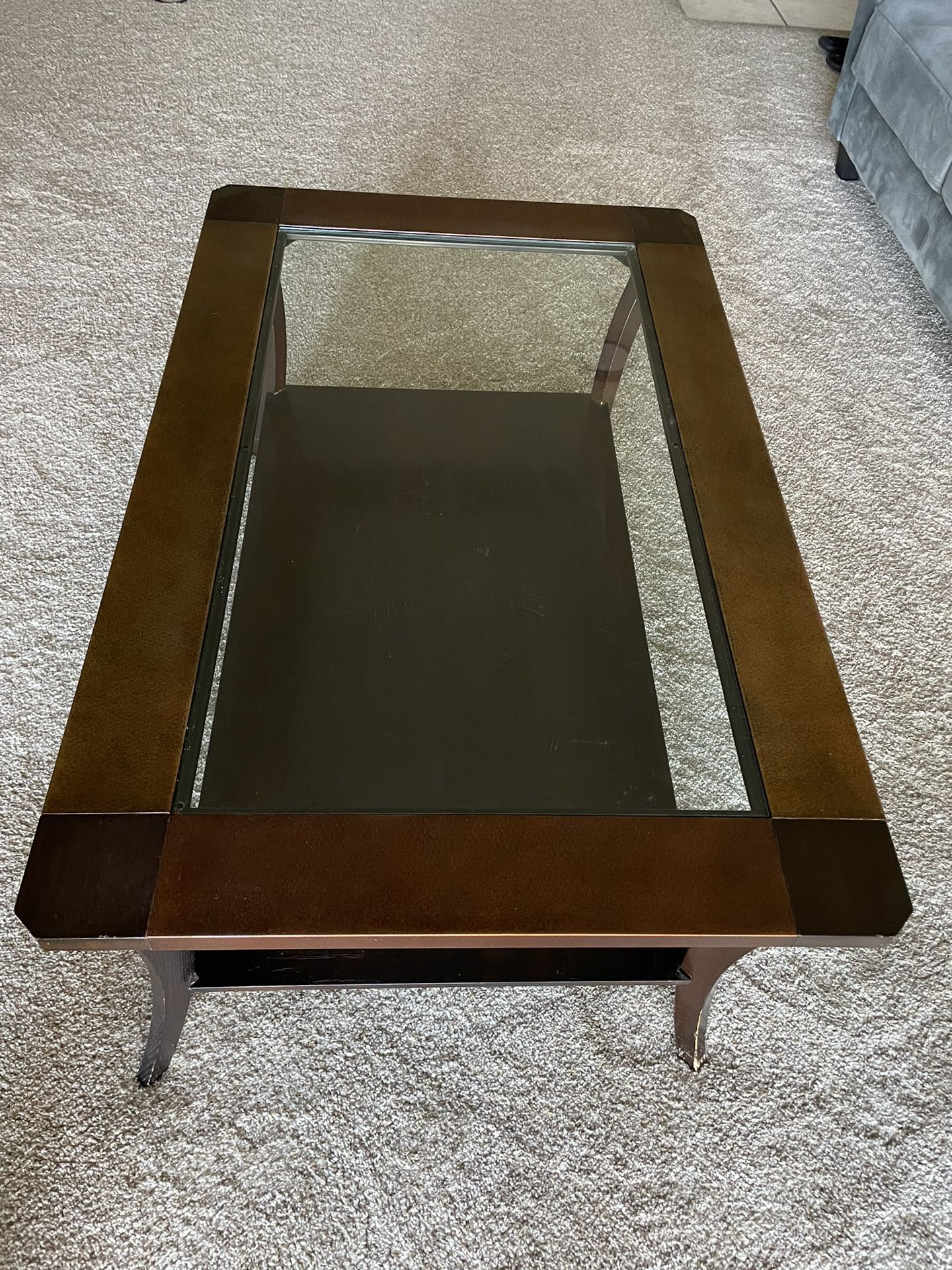 Premium Wood and Glass Center Coffee Table