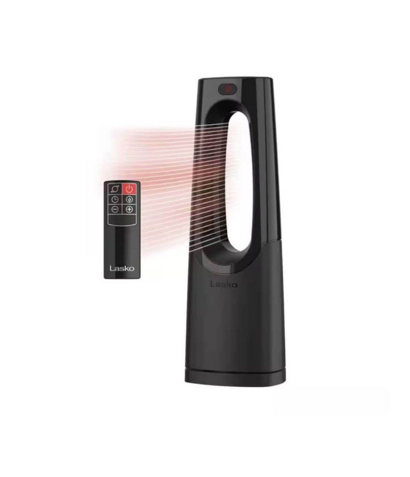 Bladeless 1500W 28 in. Black Electric Oscillating Tower Ceramic Space Heater with Remote Control and Digital Display
