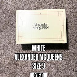 SIZE 9 WHITE MCQUEENS