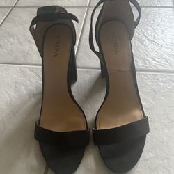 Merona Black Suede Heels approx 4” size 10