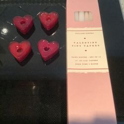 Williams-Sonoma Valentine Heart Taper Holders And Tapers