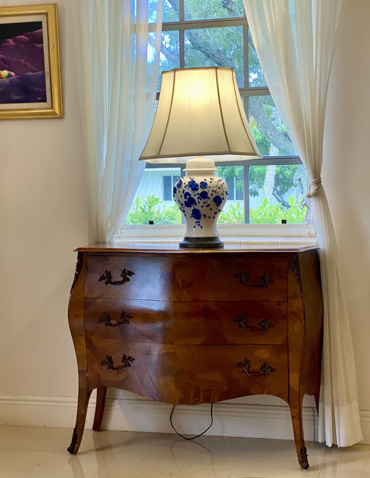 2 Antique Burlwood Chest Of Drawers Sold Together 