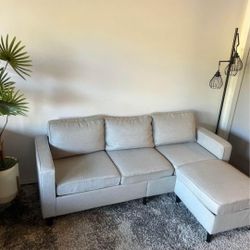 Gray Color Small Sectional with Reversible Chaise SUPER CUTE for Kids Or Teens