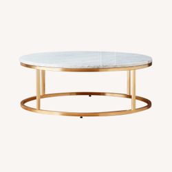 CB2 Smart Round Marble Brass Coffee Table