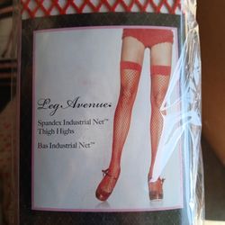 Leg Avenue Spandex Industrial Red And White One Size 