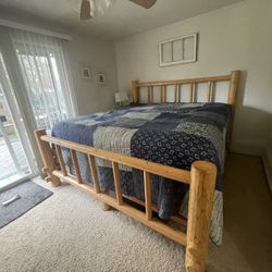 Log Cabin Style King Bed Frame. 