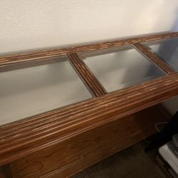Wood & Glass Entryway Table 