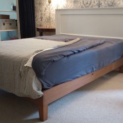 Queen Bed Frame & Antique Headboard