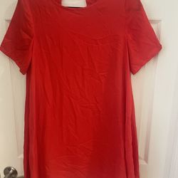 Shein Red Medium Short Sleeved Layered Dress