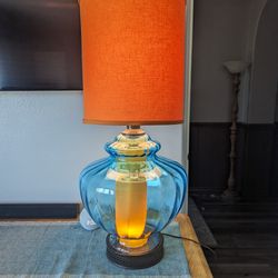 Vintage Blue MCM Lamp 