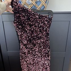 One Shoulder Sequin Dress 