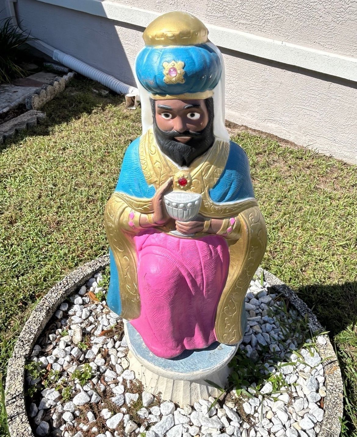 Vintage 30" Balthazar Wiseman Blow Mold Christmas Nativity