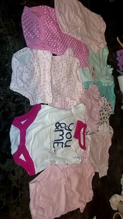 16 baby girl newborn onesies plus 5 white plain