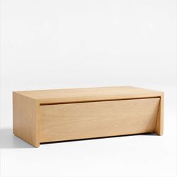 Crate & Barrel Vander Natural Oak Storage Coffee Table