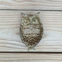 Vintage Small Brass Owl Trinket Dish 