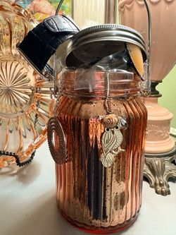 Mercury Glass Hanging Jewelry Jar