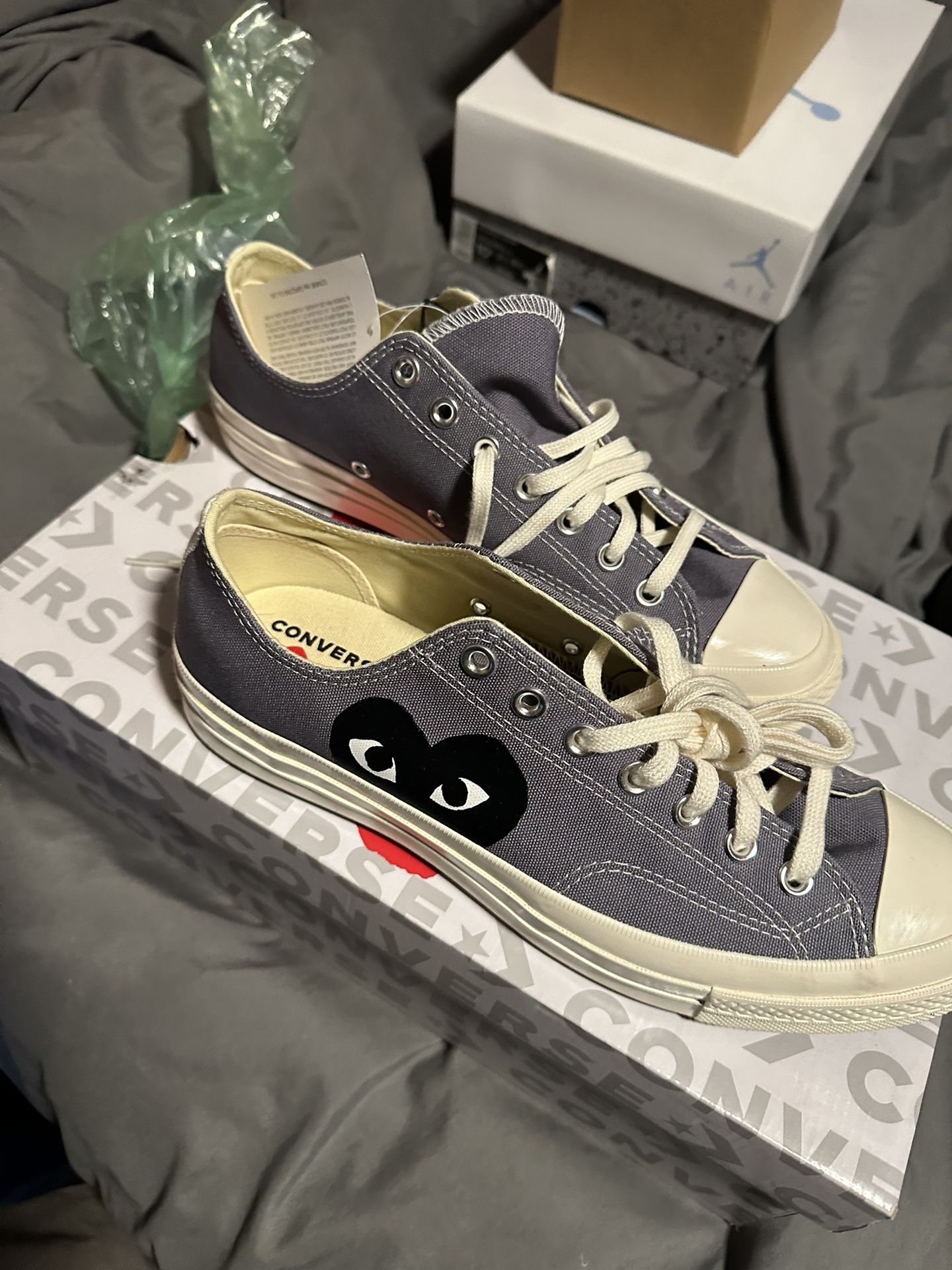 Size 10.5 Comme De Garcons Low Converse Gray