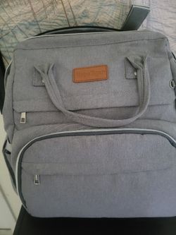 Used *Once* -Travel Baby Bag
w/USB Port-Gray