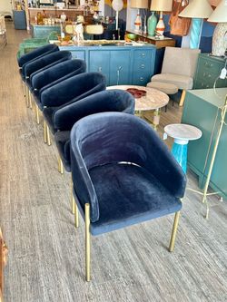 Dining Chairs / Set of 6 / NEW / Black and Brass!