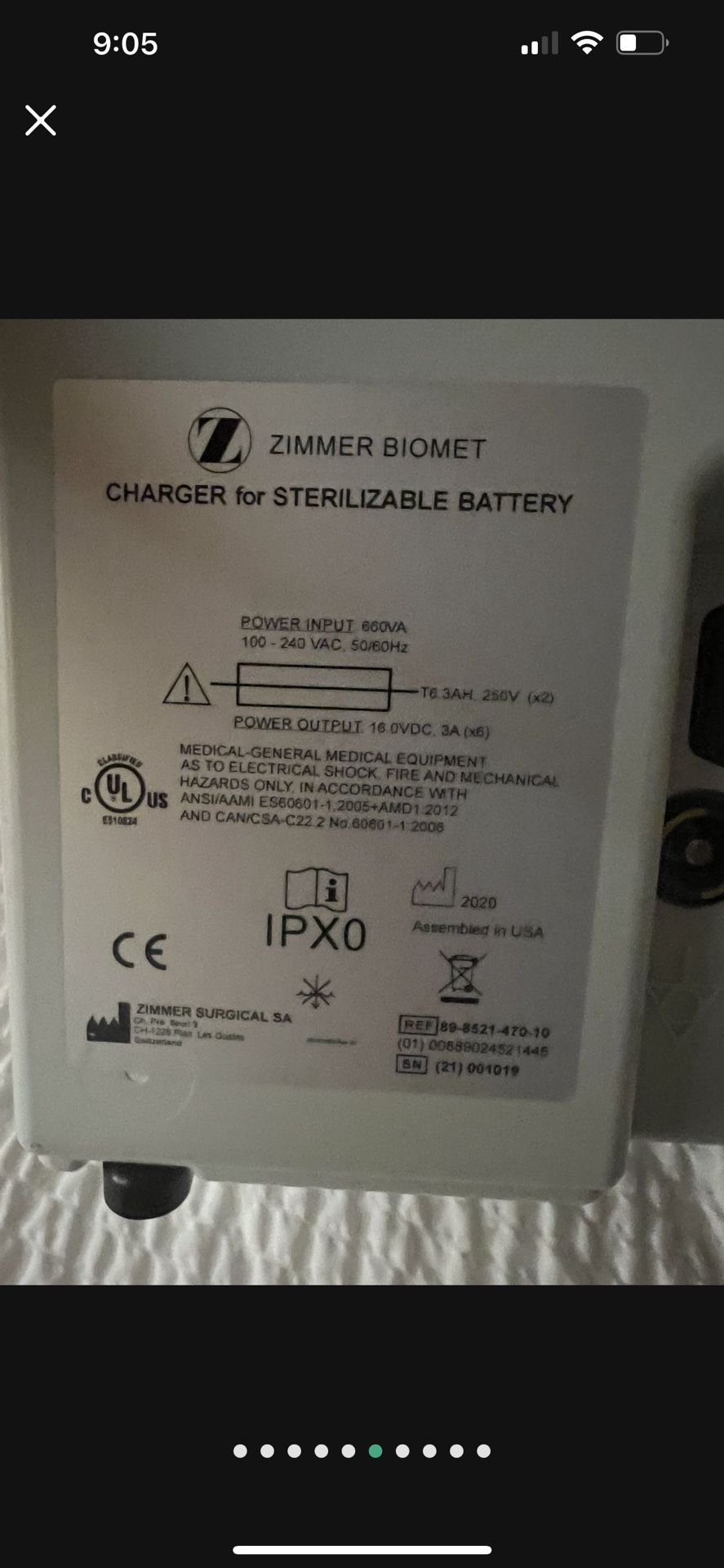 Zimmer Biomet X Series Power System - Charger For Sterilizable Battery  Medical Surgical Hospital Charging Device - WORKS PERFECTLY - 6 Batteries  Fit! for Sale in Irvine, CA - OfferUp