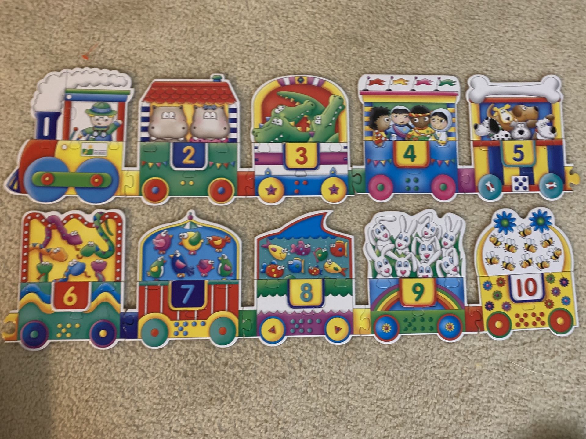 Number train puzzle and paw patrol puzzle