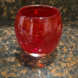 Red Glass Bowl Vintage