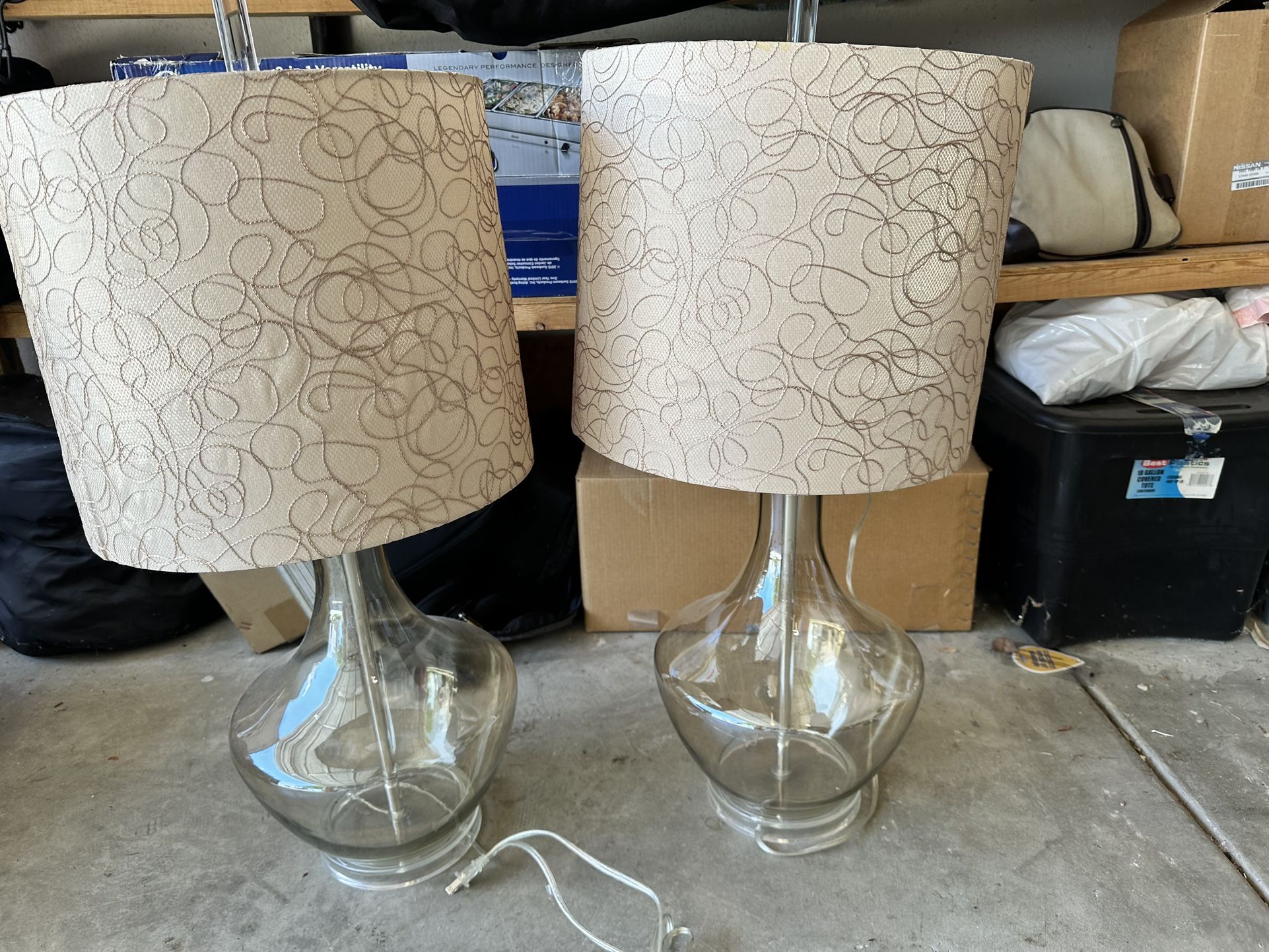 Pier 1 Import Tall MCM glass Lamps