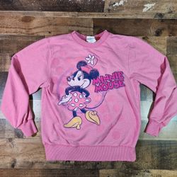 Vintage Disney Minnie Mouse Pink Crewneck Sweatshirt Medium 