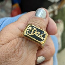DAD RING LARGE PLATED GOLD