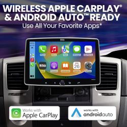 BOSS Audio Systems BCPA10 Single DIN Car Stereo Wireless Apple CarPlay, Wireless Android Auto, 10.1 Inch Touchscreen, Bluetooth, AM/FM Radio Receiver