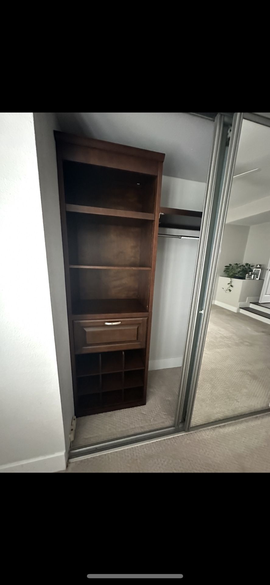 allen + roth antique mahogany closet organizer