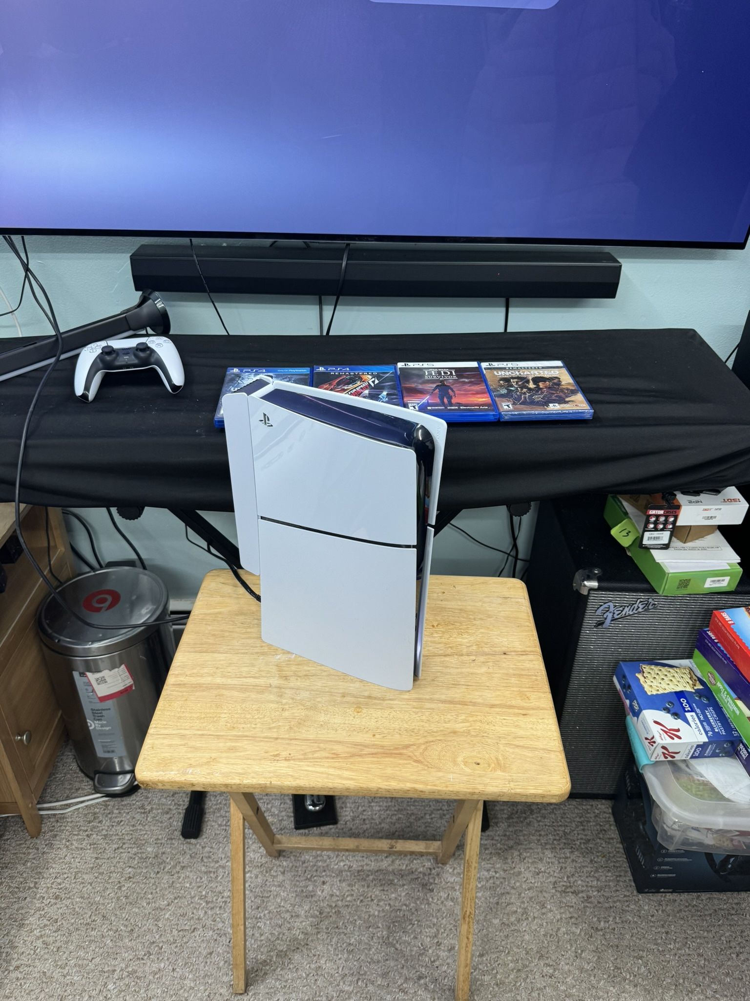 Playstation Five 5TB Internal Storage Plus Remote And Four Video Games