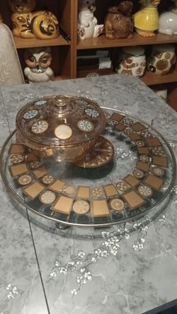 50's Era 4-pc. Fire King/George's Briard Atomic Serving Set