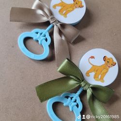 Lion King Baby Shower Rattle Pin Favors 