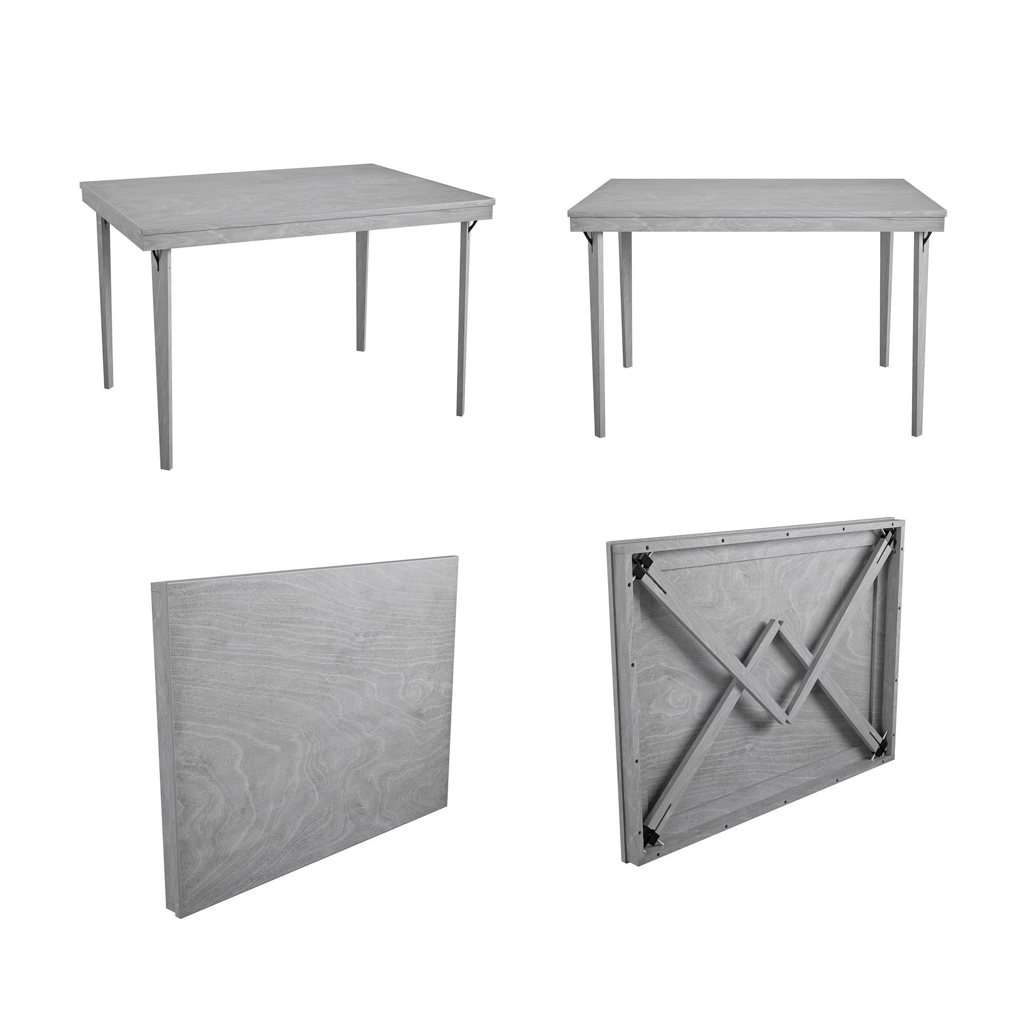 Free Delivery For Local COSCO 44" X 32" RECTANGLE WOOD FOLDING DINING TABLE, GRAY WOODGRAIN,