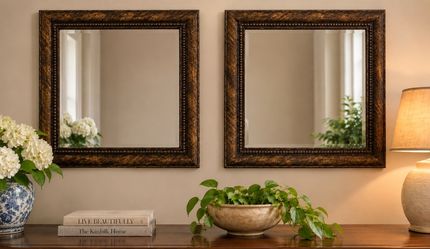 Pair of Decorative Square Mirrors – 25” x 25”