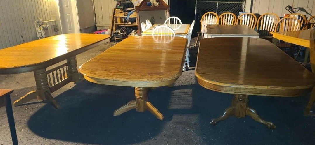 Long Dining Tables/ Sets For Sale/ Chairs If Wanted For Extra/ Oak Wood/ White And Black/Country/ Rustic/Rare/ Pedestal/Round/Rectangle/Ashley/Bassett