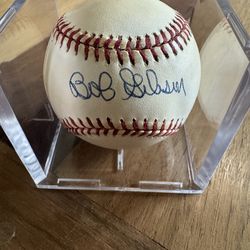 Autographed Bob Gibson baseball HOF