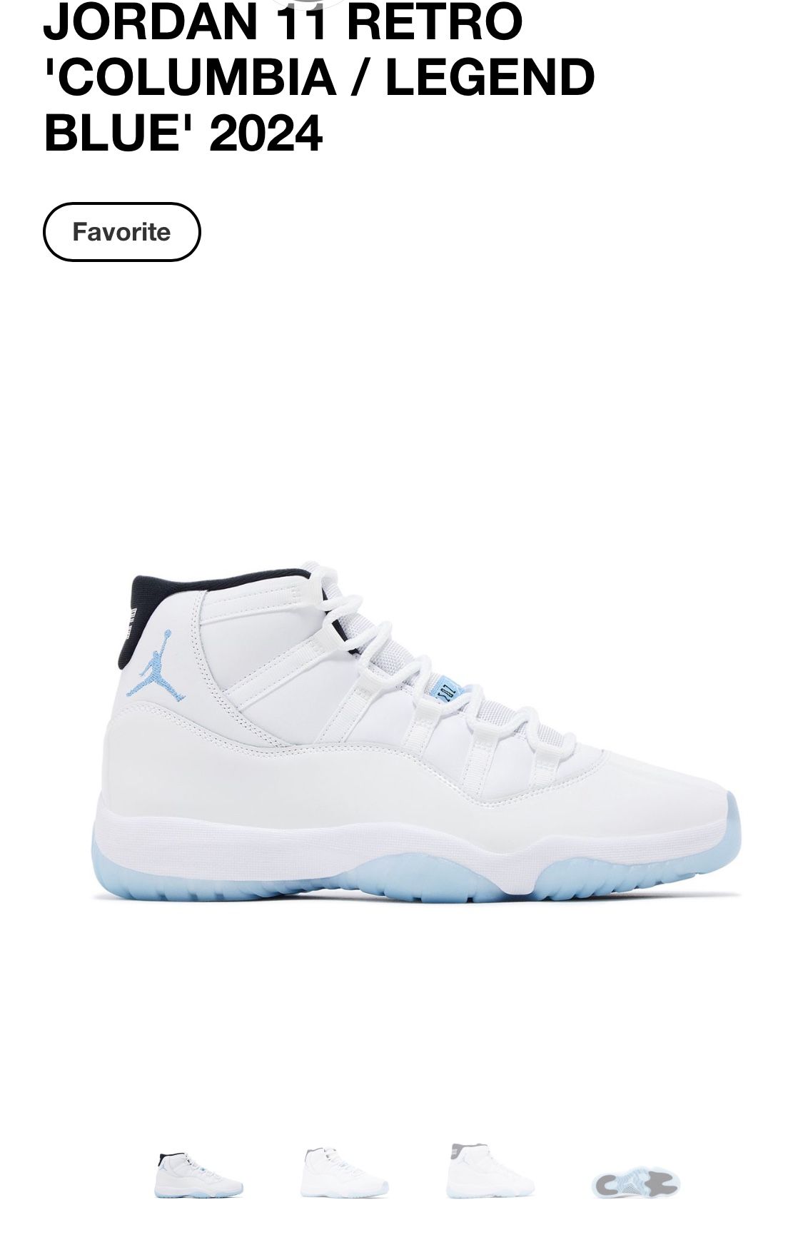 Jordan 11 Retro Legend Blue (2024) Any Size