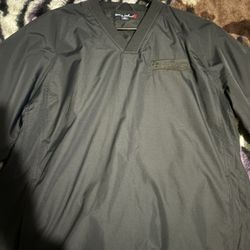 Black V-Neck, Pullover Windbreaker