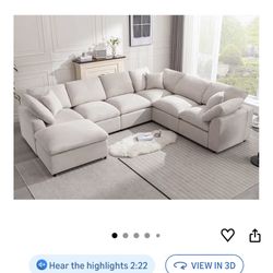 Cloud Couch Modular Sectional Sofa Modern Oversized Couches with Ottoman 7 Seater L-Shaped Sofas Comfy Couches