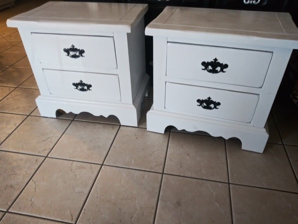 Two white night stands