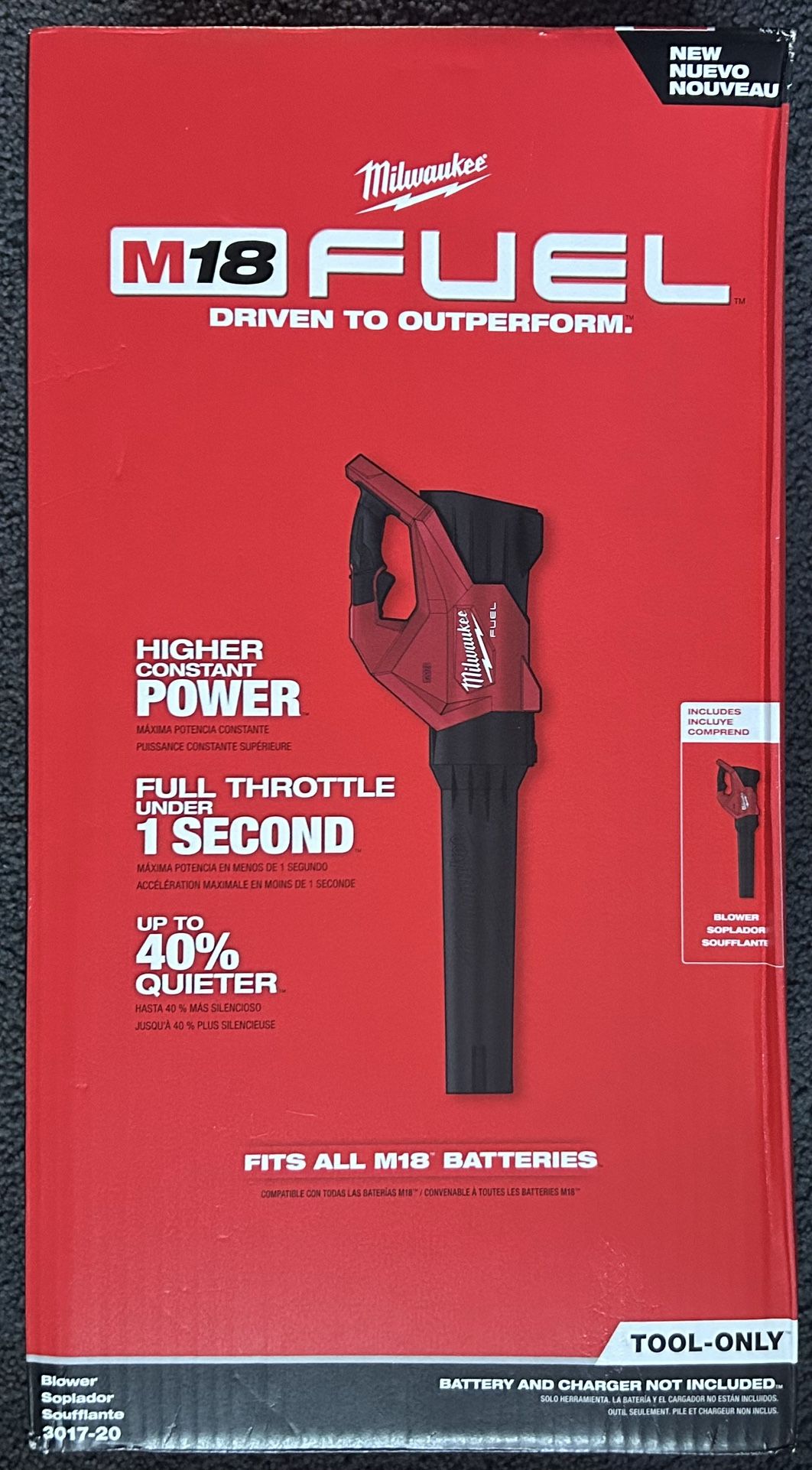 Milwaukee 3017-20 M18 FUEL 120 MPH 500 CFM 18V Lithium-Ion Brushless Cordless Handheld Blower (Tool-Only)