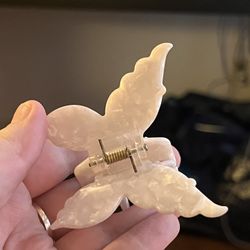 White Butterfly Clip
