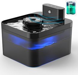 Wireless Cat Water Fountain: Pet Water Fountain Battery Operated,Cat Water Fountain with Motion Sensor,2.2L/74OZ Automatic Cat Fountain for Drinking w