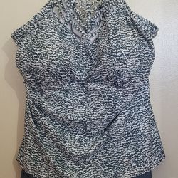 Raisins Curve High Neck Tankini Swimsuit 