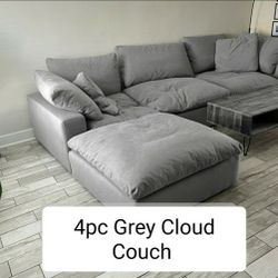 Gray Cloud Modular Sectional Couch Sofa 