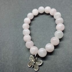 Rose Quartz Butterfly Bracelet