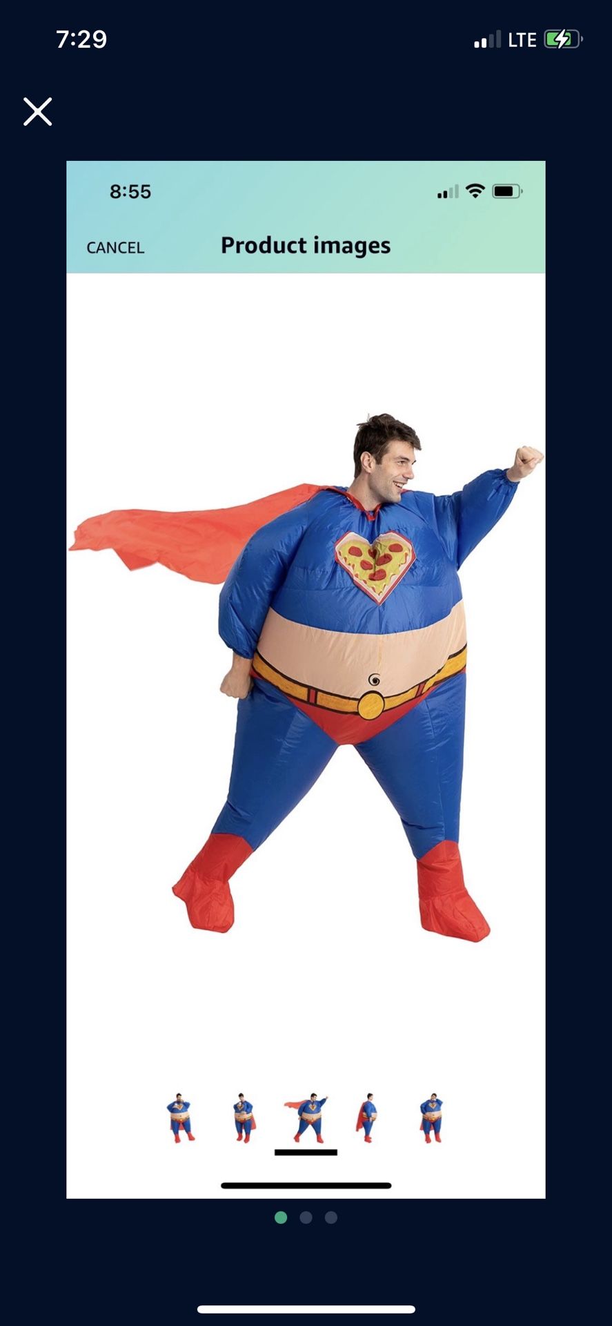 Pizza Superman Inflatable Costume